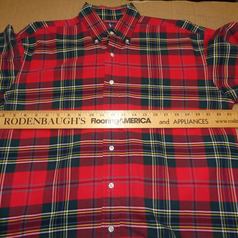 Polo Ralph Lauren Mens Plaid Shirt Medium Preppy Long Sleeve - Picture 4 of 8